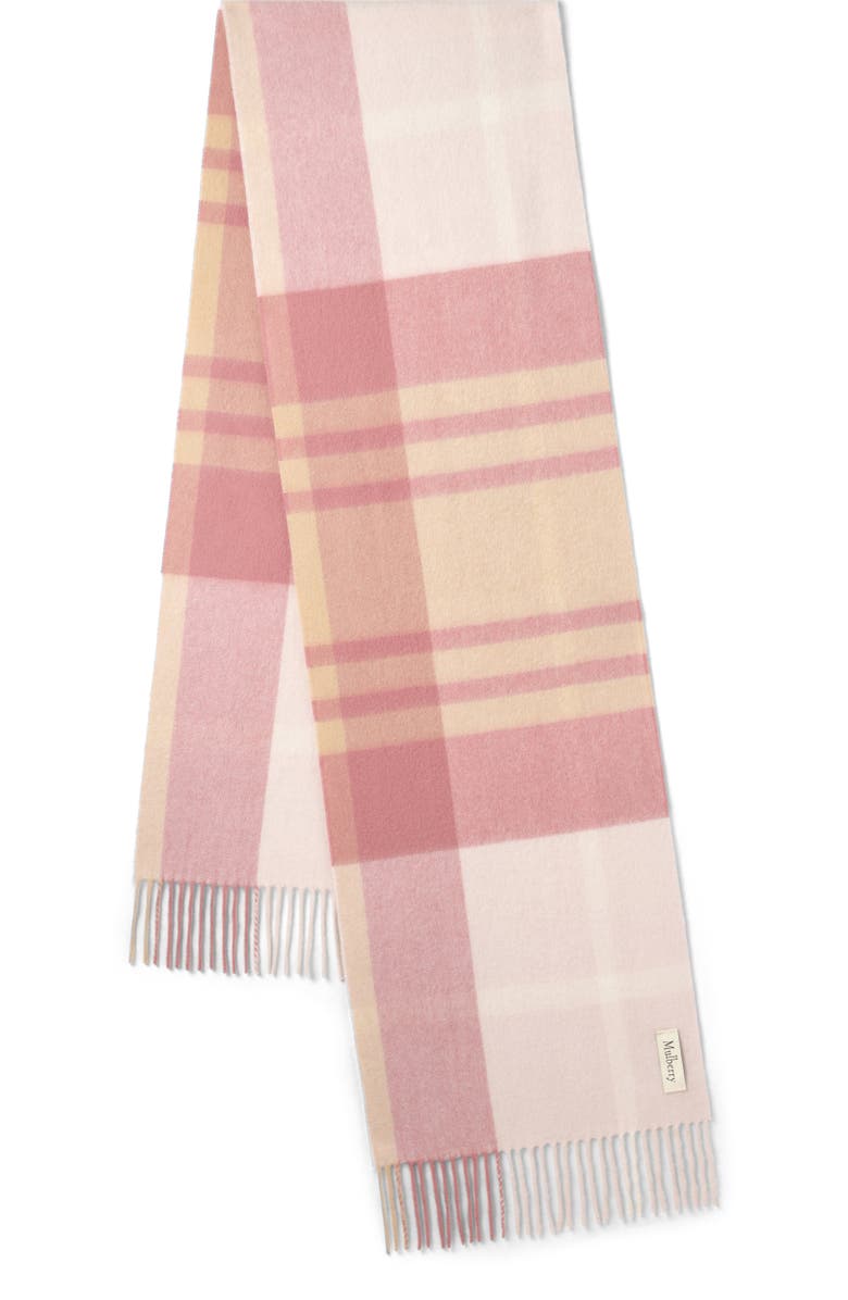 Mulberry Small Check Merino Wool Scarf, Alternate, color, 