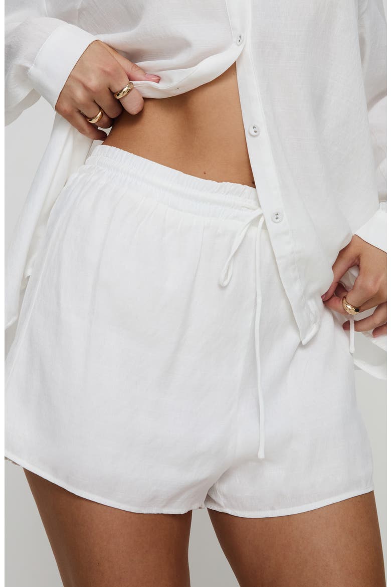 The Chloe Button-Up Top & Shorts Set, Alternate, color, WHITE