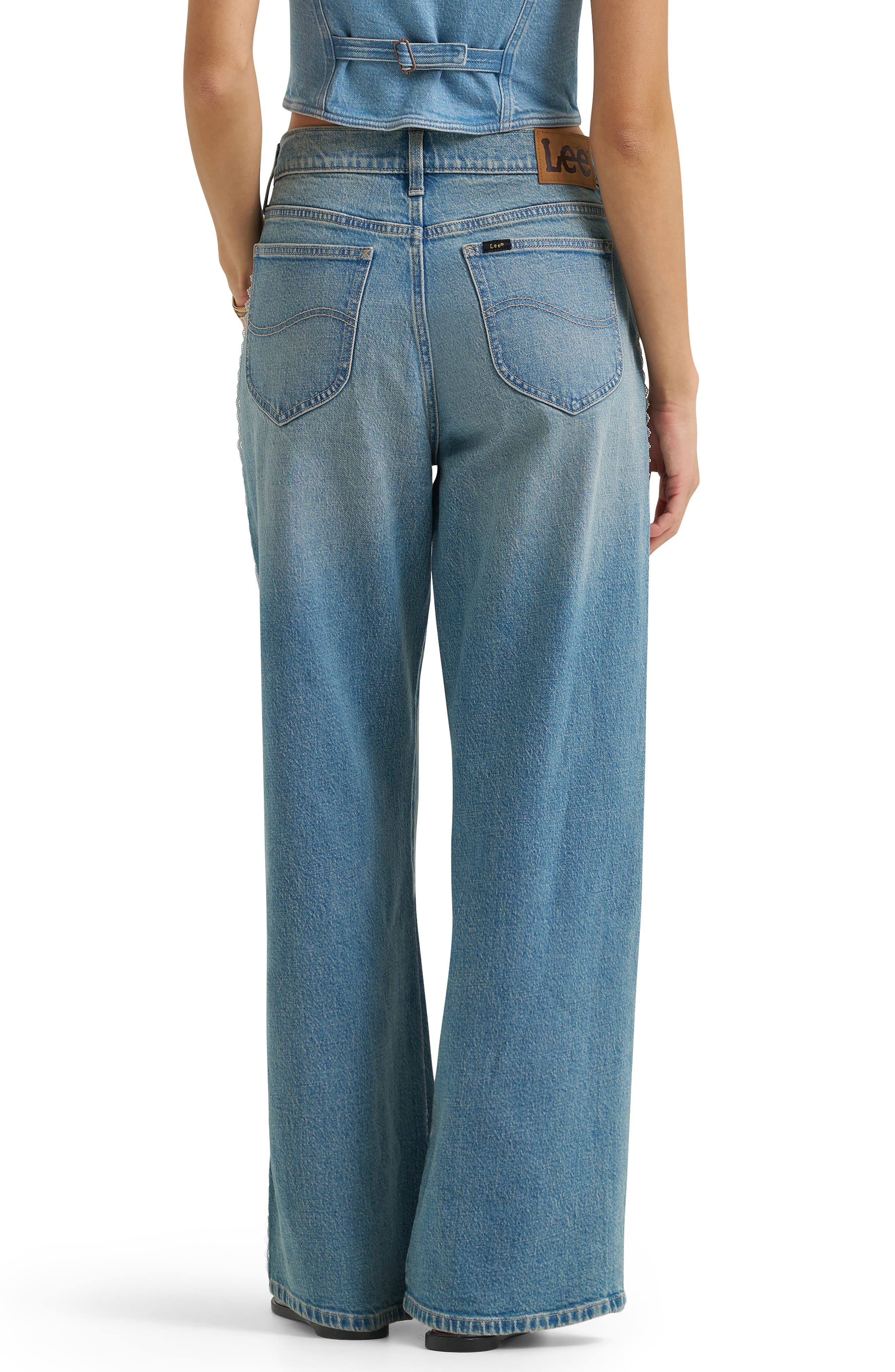 Lace Trim Low Slung Slouch Jeans - image 2