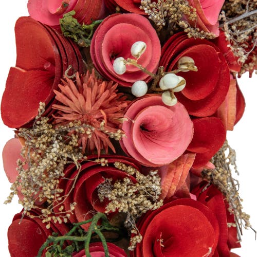 Northlight Wooden Roses Artificial Valentine's Day Wreath In Pink