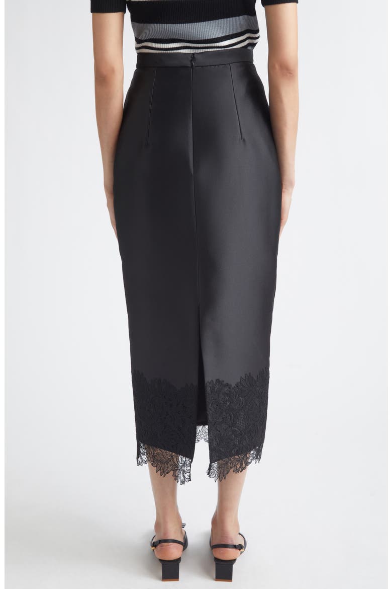 Winny Lace Trim Cloqué Pencil Skirt, Alternate, color, BLACK