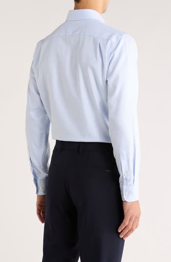 Trim Fit Microcheck Premium Non Iron Cotton Button-Up Shirt