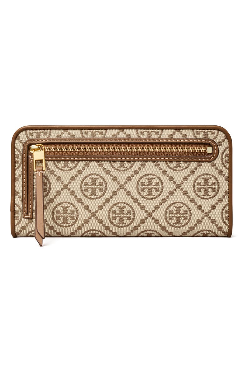 Tory Burch T Monogram Jacquard Slim Zip Wallet, Alternate, color, 