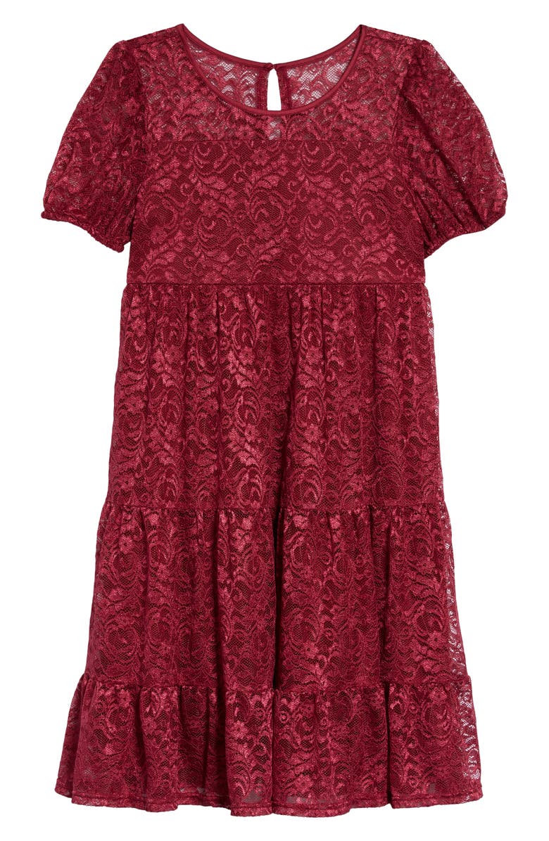 BLUSH by Us Angels Kids' Puff Sleeve Lace Dress, Main, color, 
