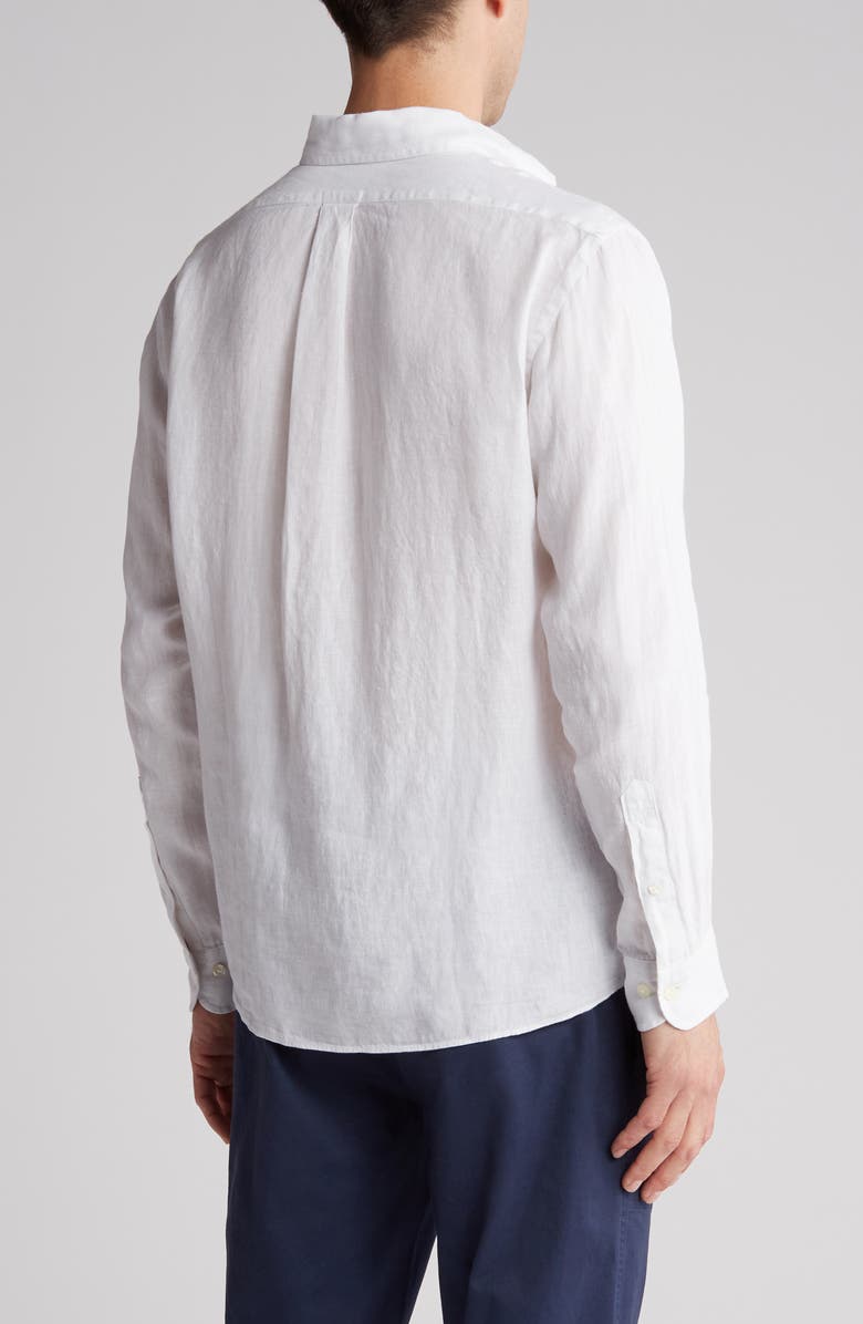 Brooks Brothers Regular Fit Linen Dress Shirt, Alternate, color, White