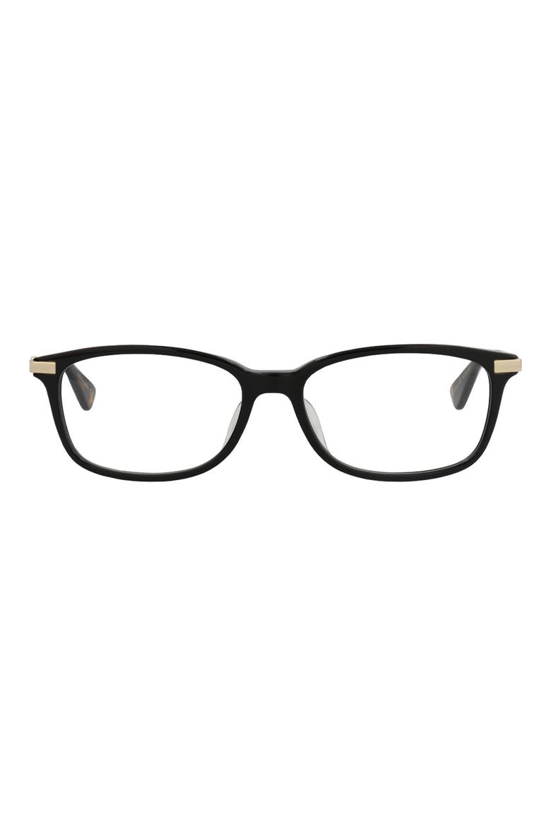 53mm Rectangular Optical Glasses, Main, color, BLACK GOLD TRANSPARENT