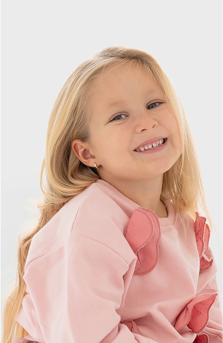 In Season Jewelry 14k Gold Single Opal Hoops, Alternate, color, Opal