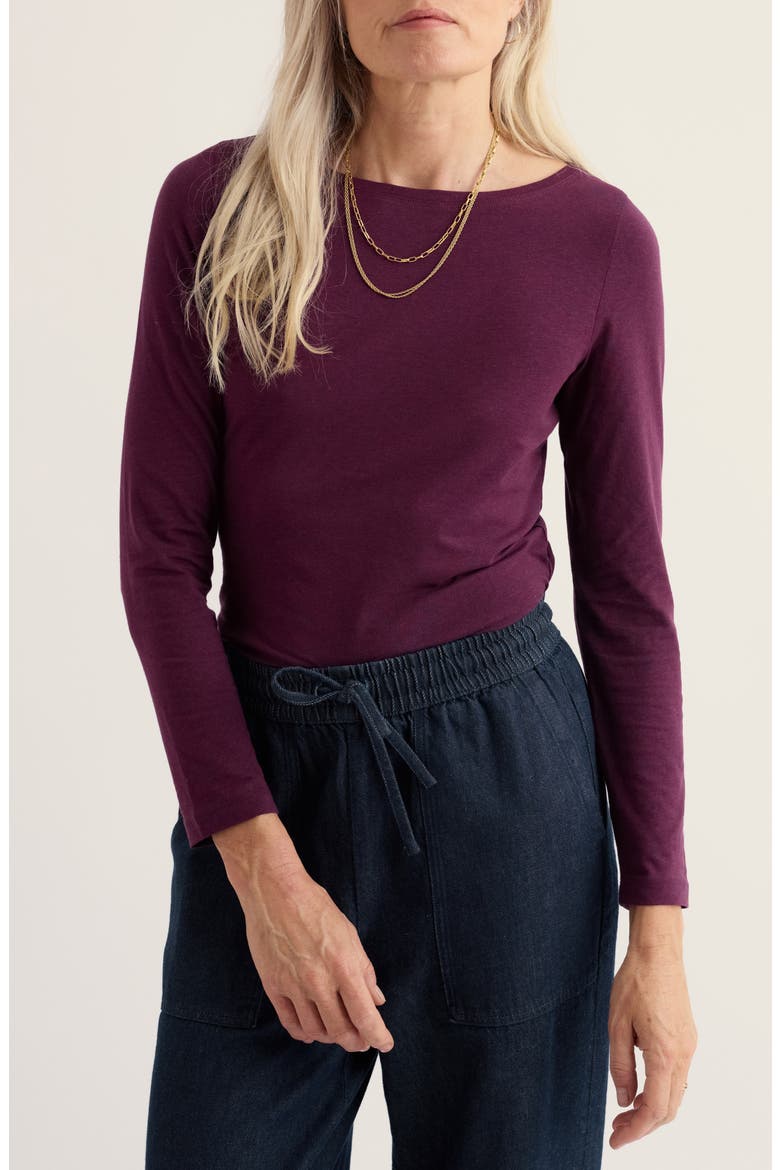 Easel Stretch Organic Cotton Top, Main, color, DARK HELLEBORE