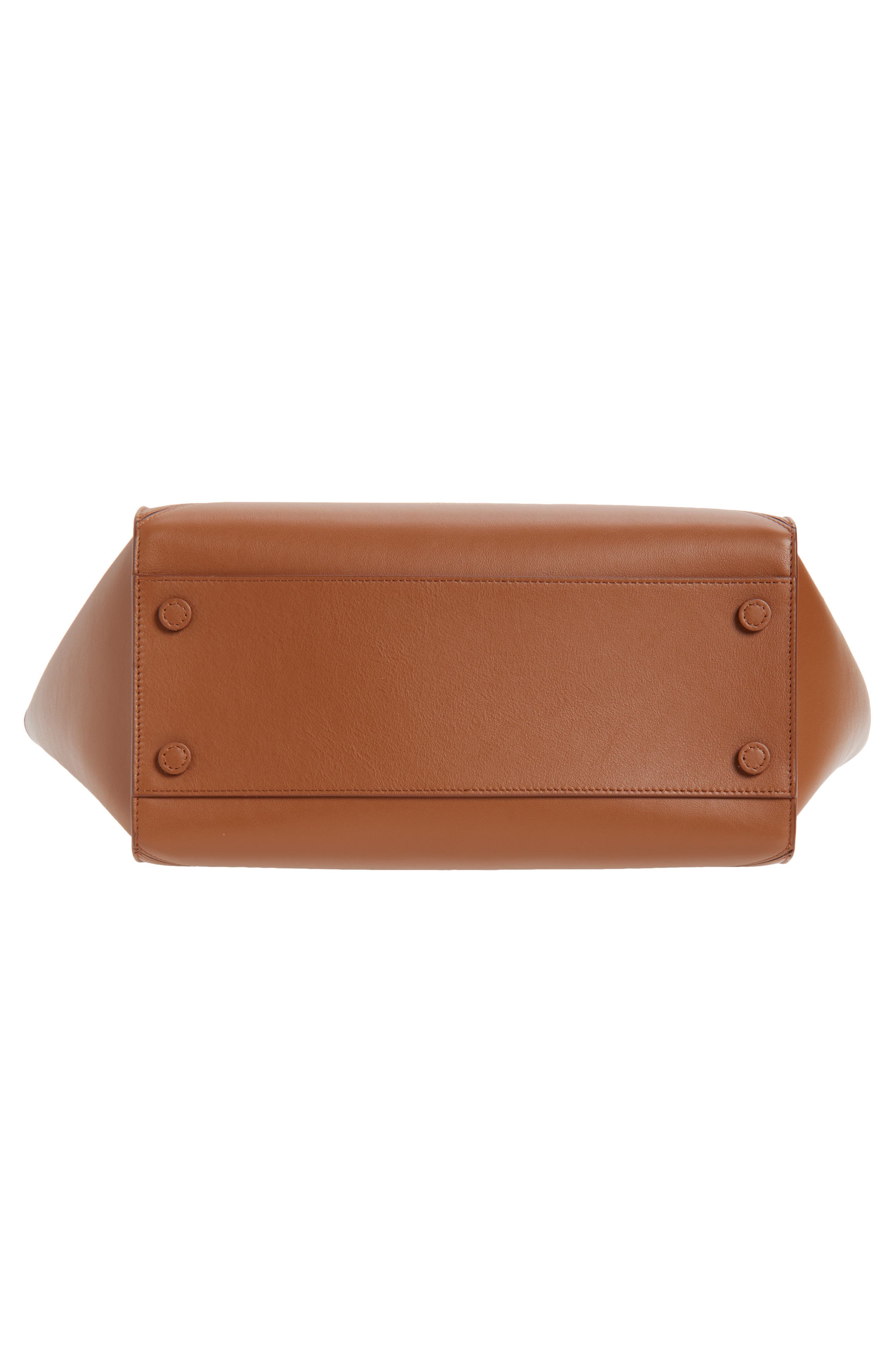 Victoria Beckham Small Victoria Leather Tote, Alternate, color, Dark Tan