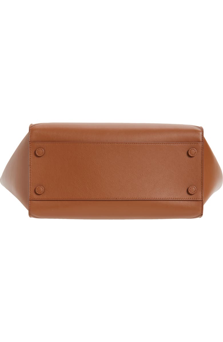 Victoria Beckham Small Victoria Leather Tote, Alternate, color, Dark Tan