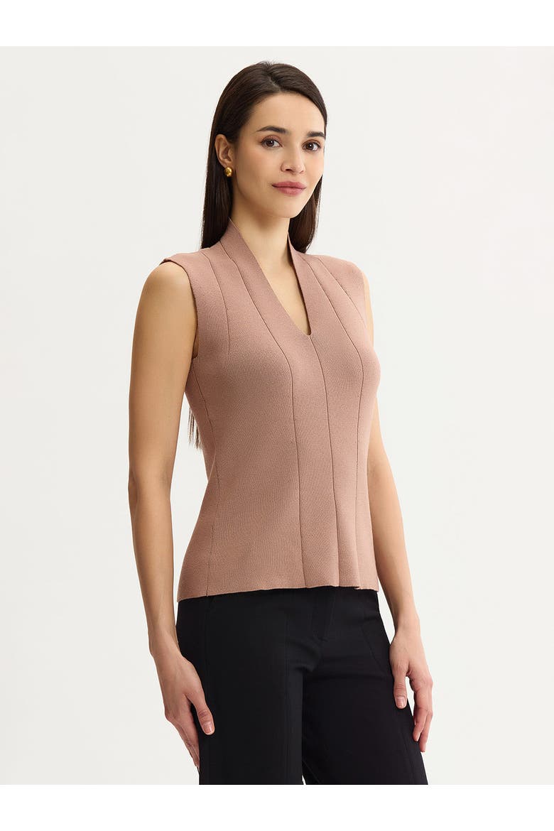 V Neck Princess Seam Tank, Alternate, color, Charmeuse