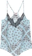 Zadig & Voltaire Cespa Bandana Print Lace Trim Camisole