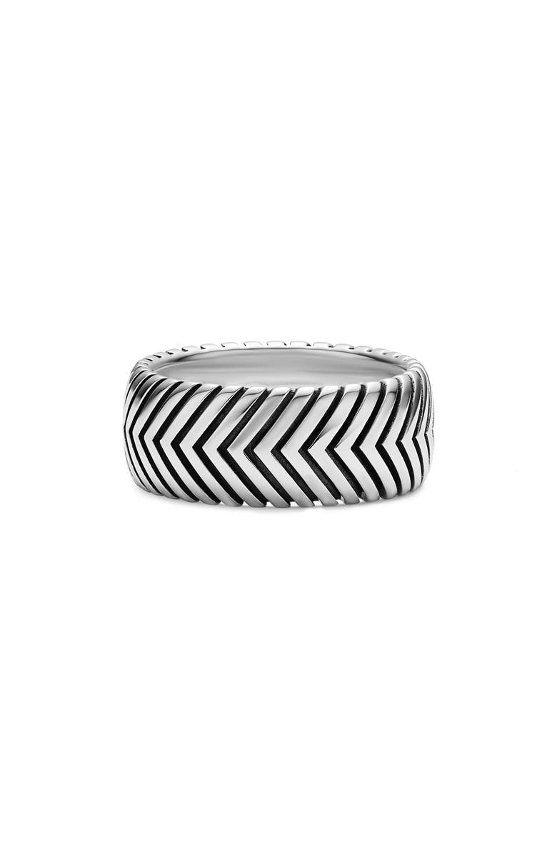 David Yurman Men's Chevron Band Ring in Sterling Silver, 10mm, Main, color, Silver