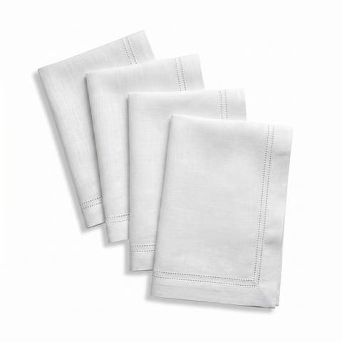 Linen Dinner Napkins Set of 4, 20" x 20", Maison Washed Hemstitch