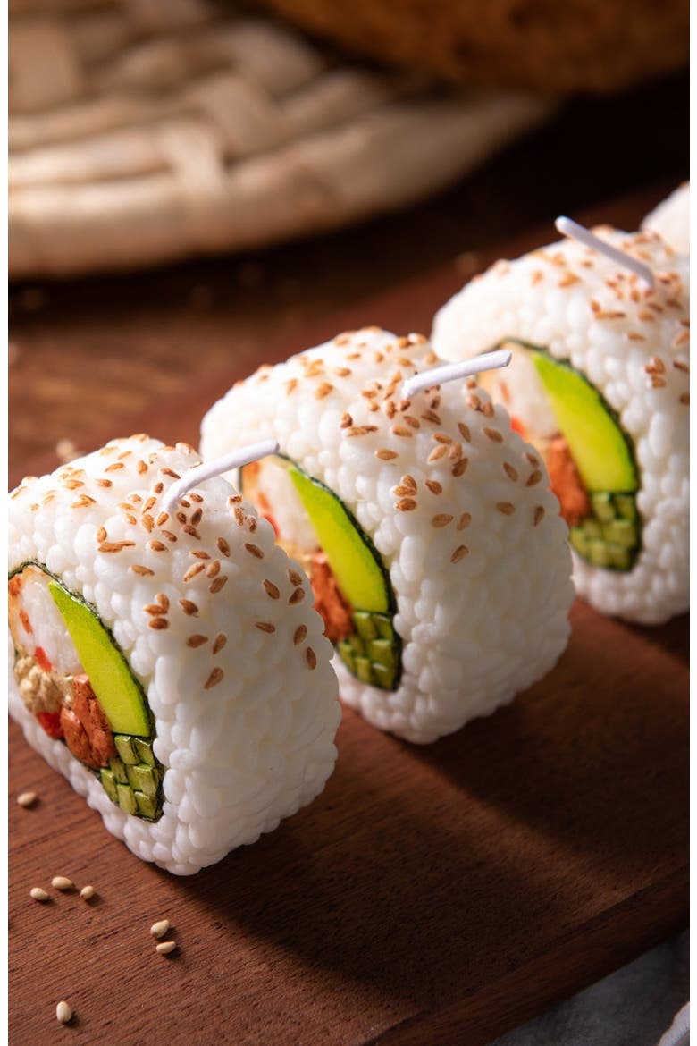 California Roll Sushi Candle, Alternate, color, White