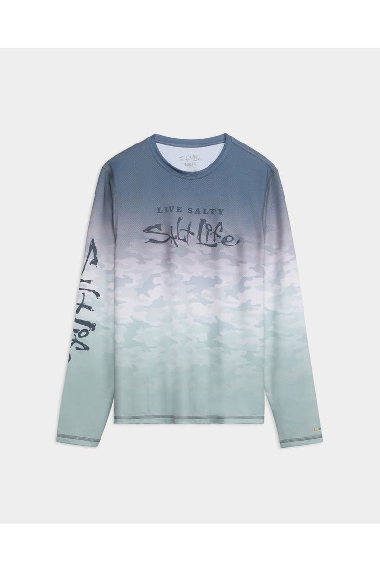 Fish Net Fade Perforated Tee, Main, color, Grey