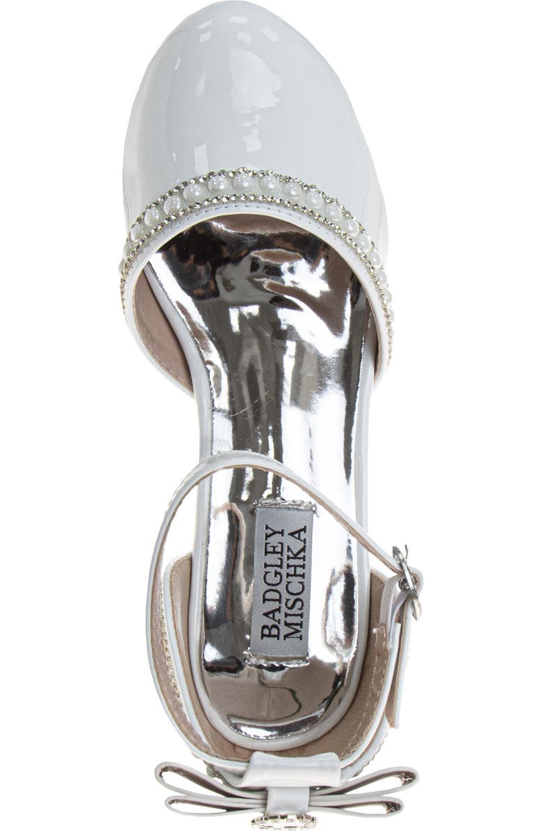 BADGLEY MISCHKA Low Heeled Dress Shoes Girls' Elegant Stylish Formal Wear, Alternate, color, White Patent