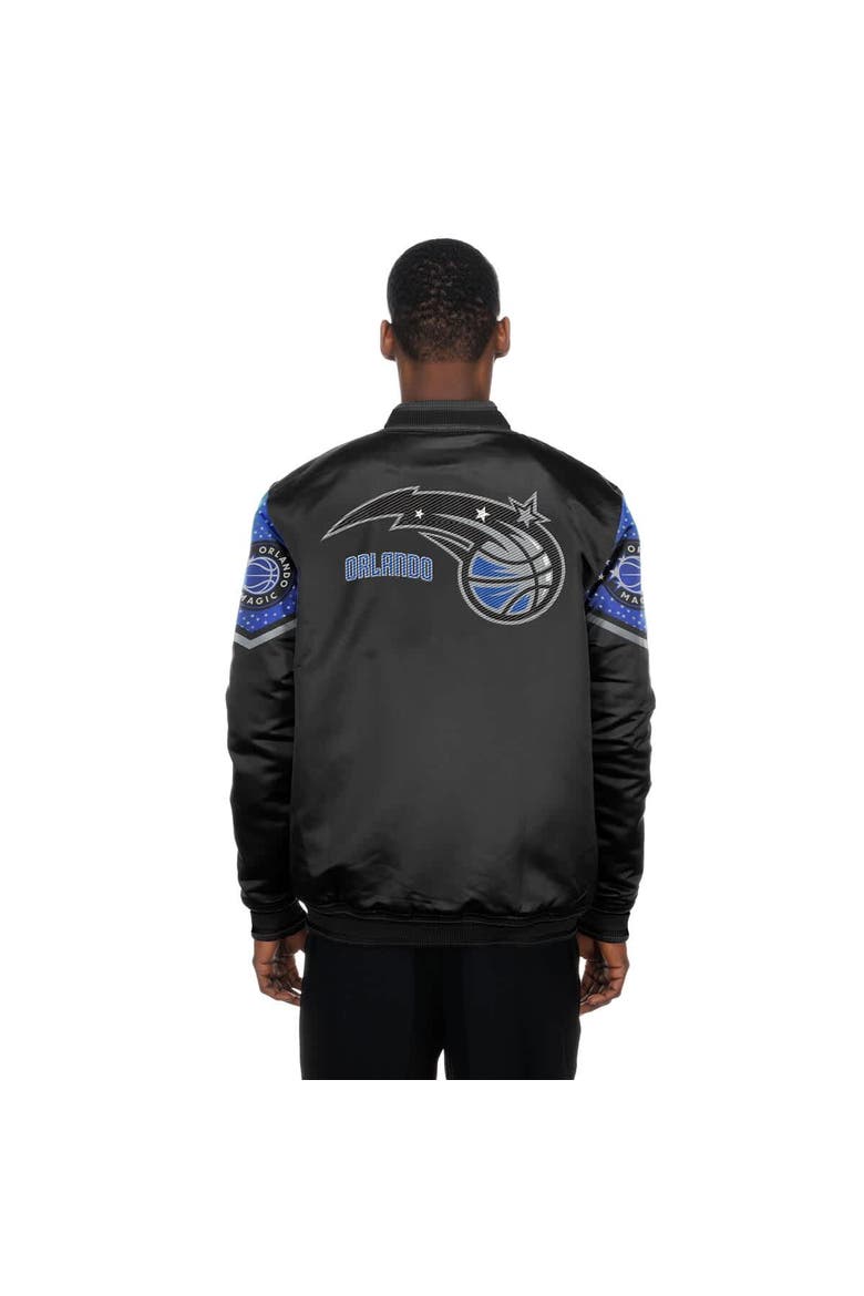 Men's New Era Black Orlando Magic 2025/26 City Edition Full-Snap Satin Jacket, Alternate, color, Black
