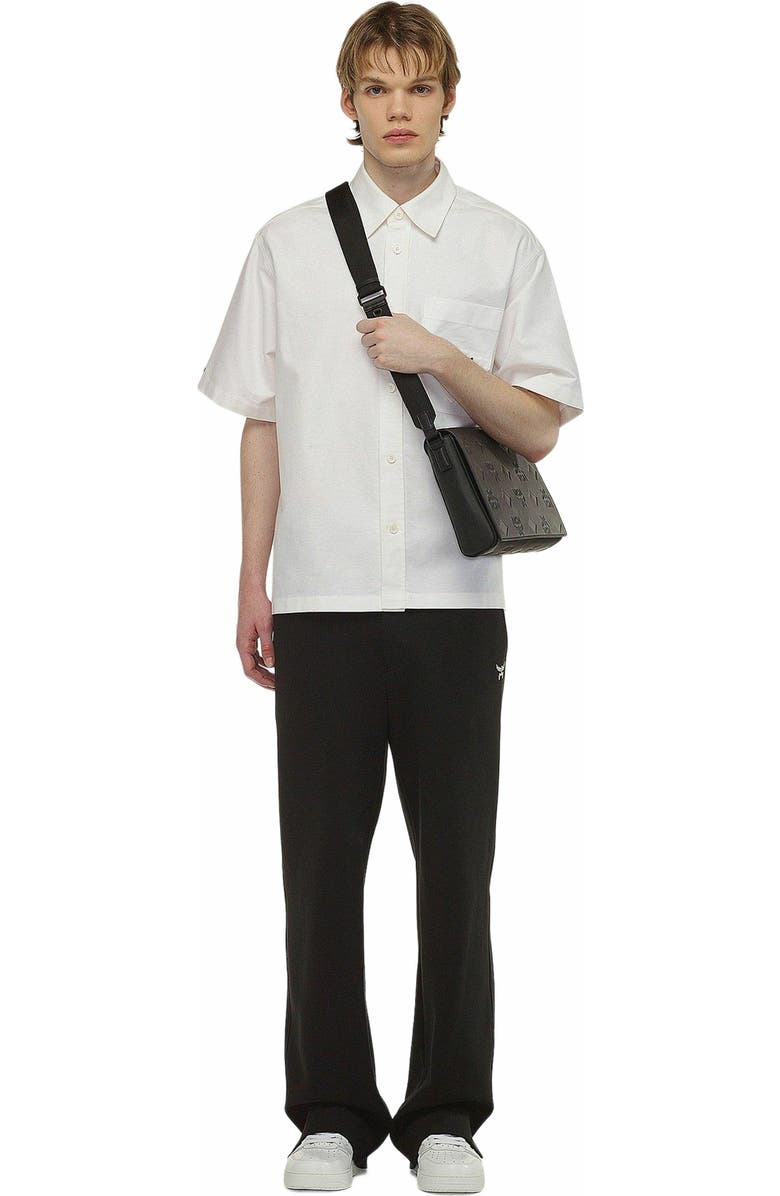 MCM Klassik Messenger in Maxi Monogram Leather, Alternate, color, Black