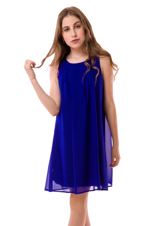 Un Deux Trois Chiffon Shift Dress In Black