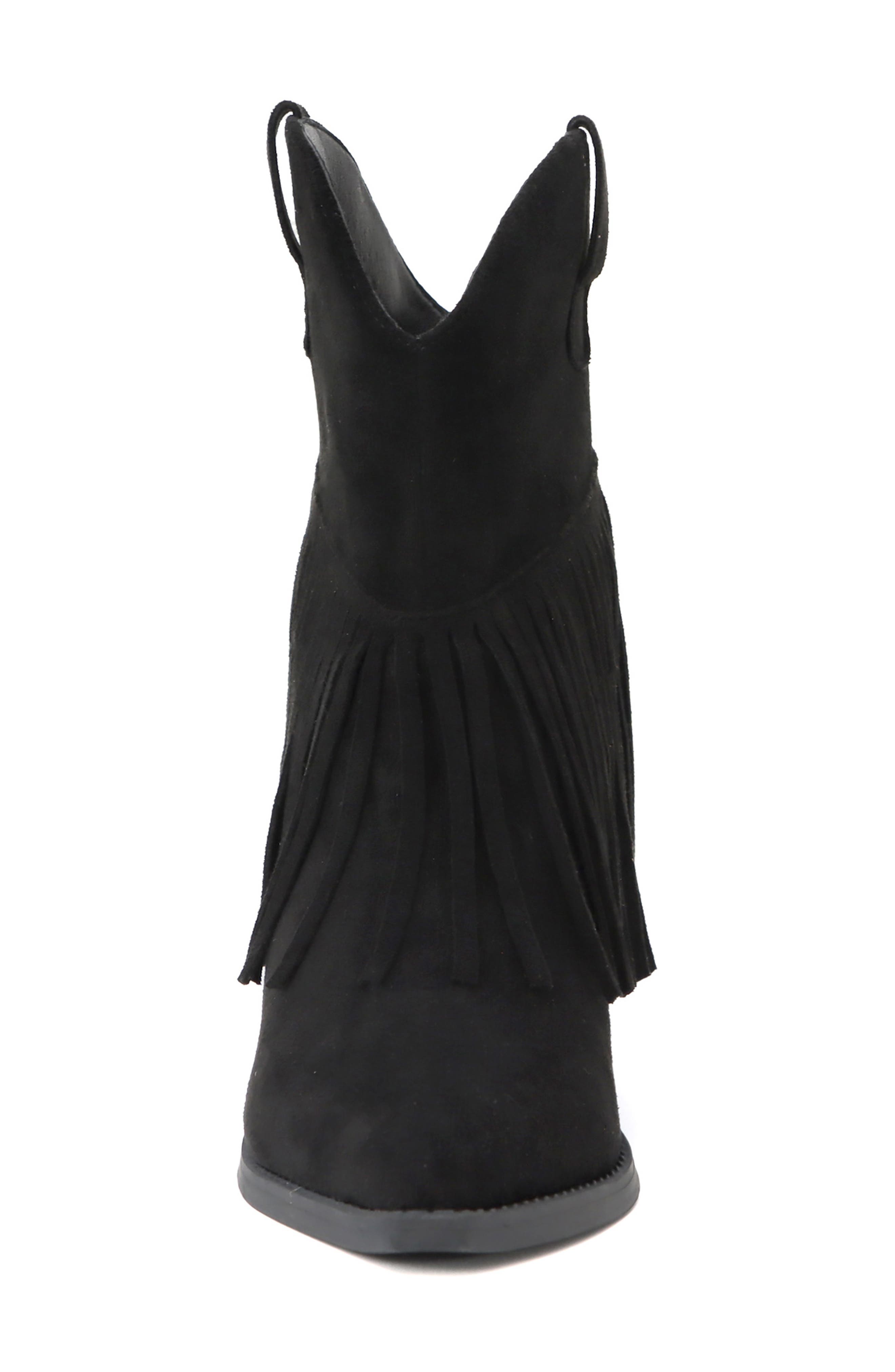 Seven7 Fringe Western Bootie, Alternate, color, Black