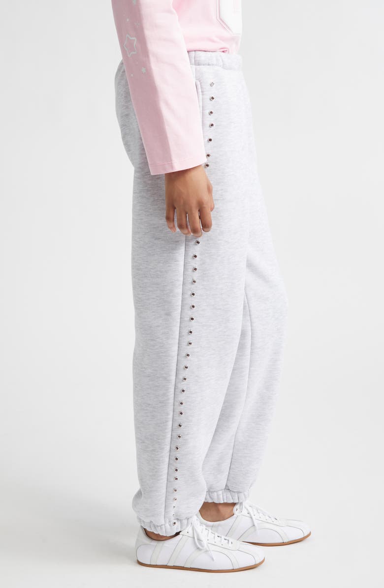 Sandy Liang Lucius Terminator Bunny Crystal Embellished Graphic Sweatpants, Alternate, color, Heather Grey
