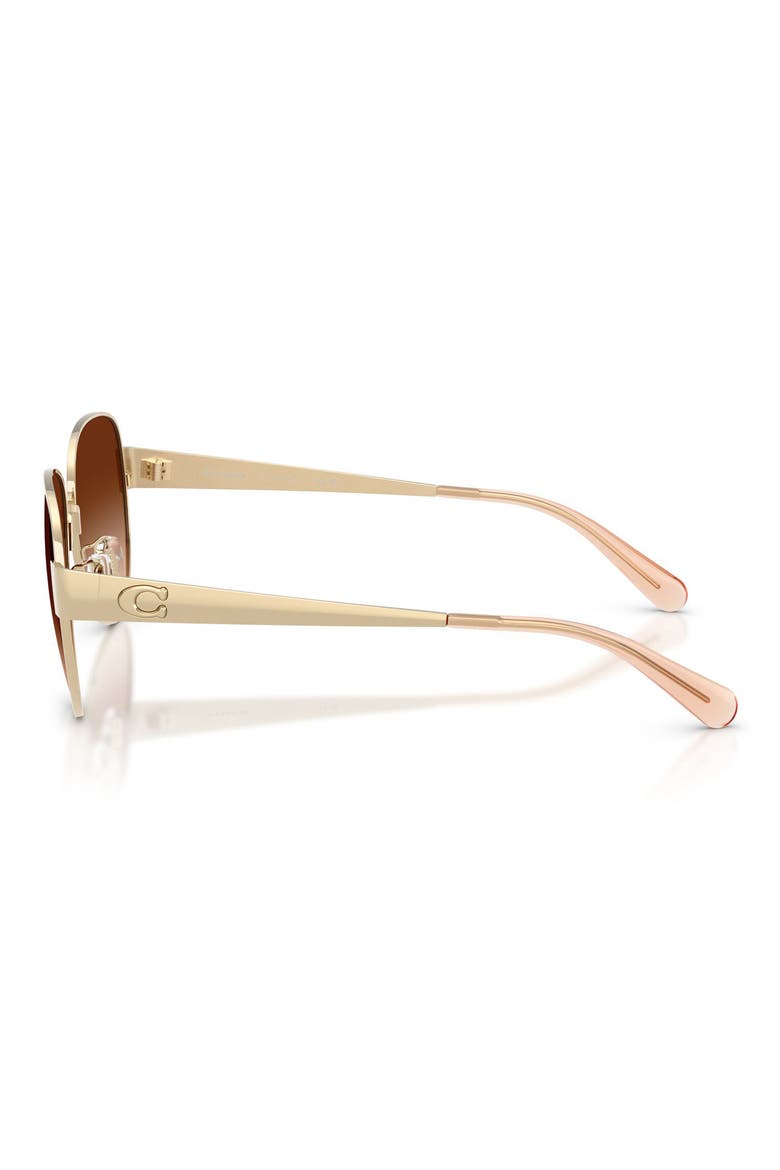 57mm Gradient Pilot Sunglasses, Alternate, color, LIGHT GOLD / BROWN GRADIENT