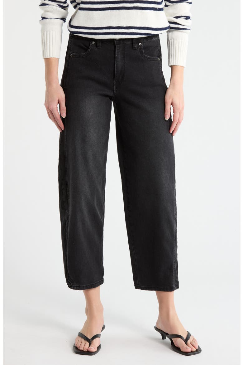 Ankle Barrel Leg Jeans, Main, color, WASHED BLACK