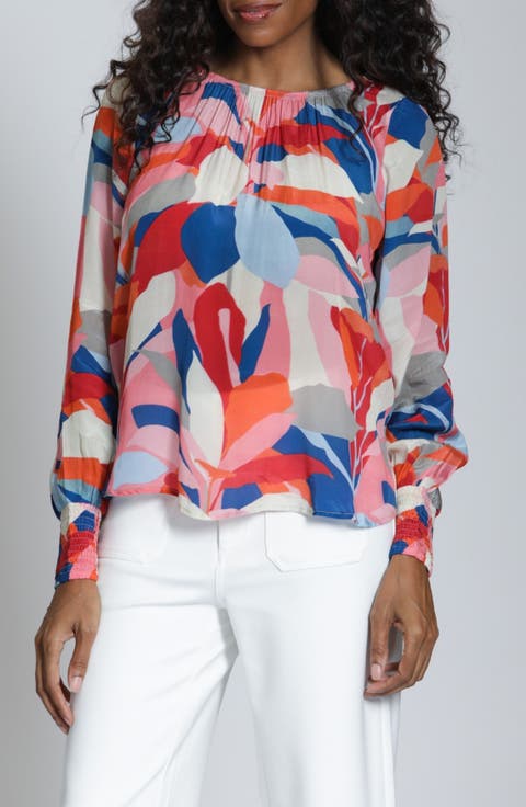 Print Blouson Sleeve Top