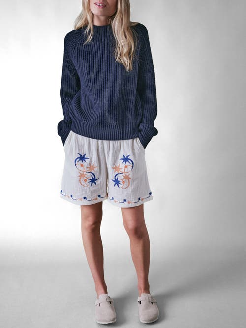 Cape Cove Dusk Italian Merino Sweater In Blue
