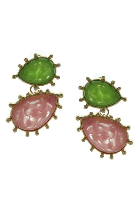 Laylana Pear Resin Drop Earrings