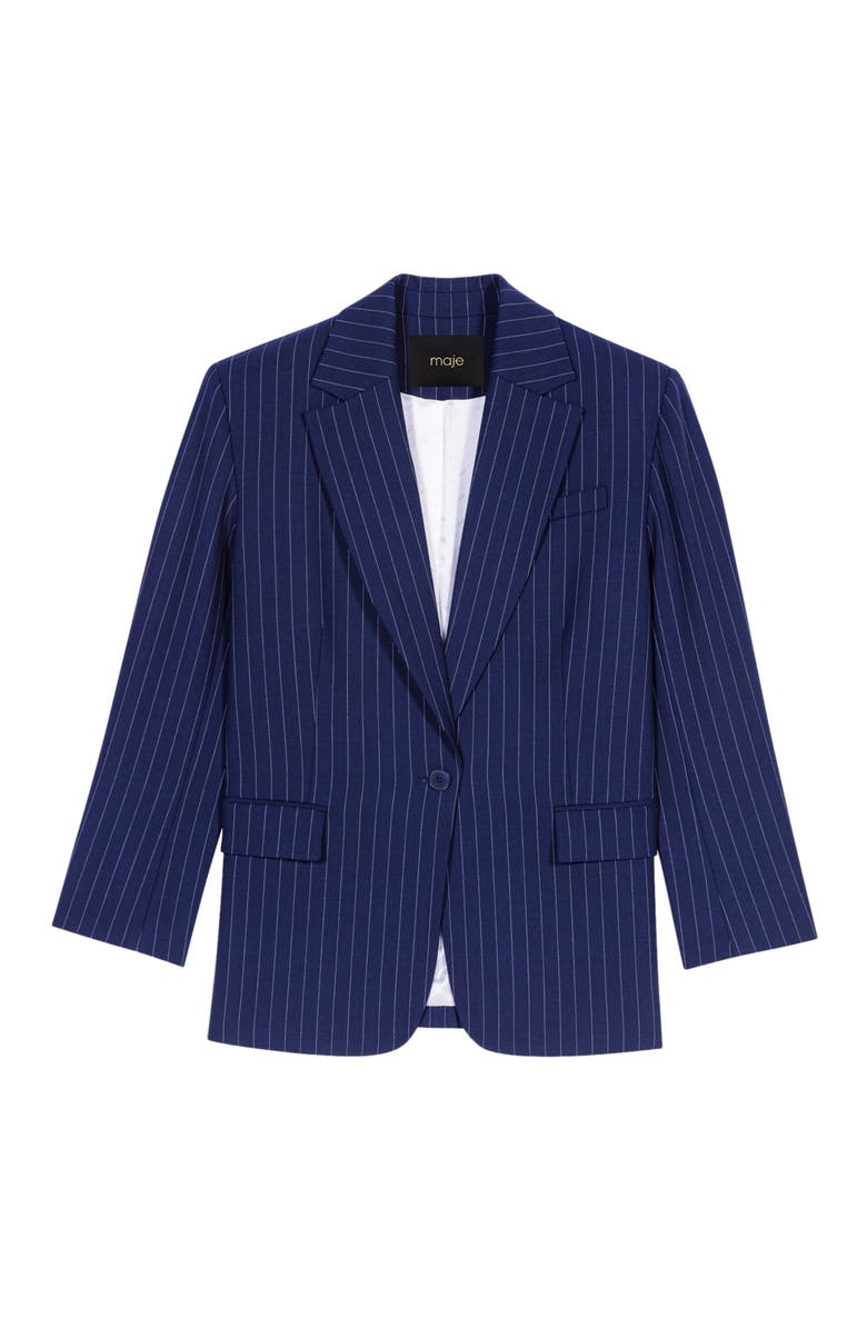maje Striped suit jacket, Alternate, color, 
