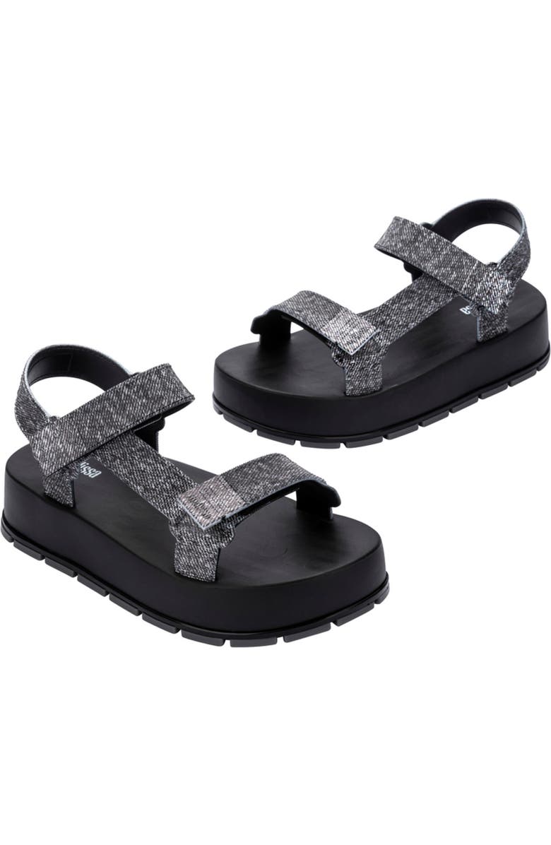 Melissa Flowing Platform Sandal, Alternate, color, Black Jeans