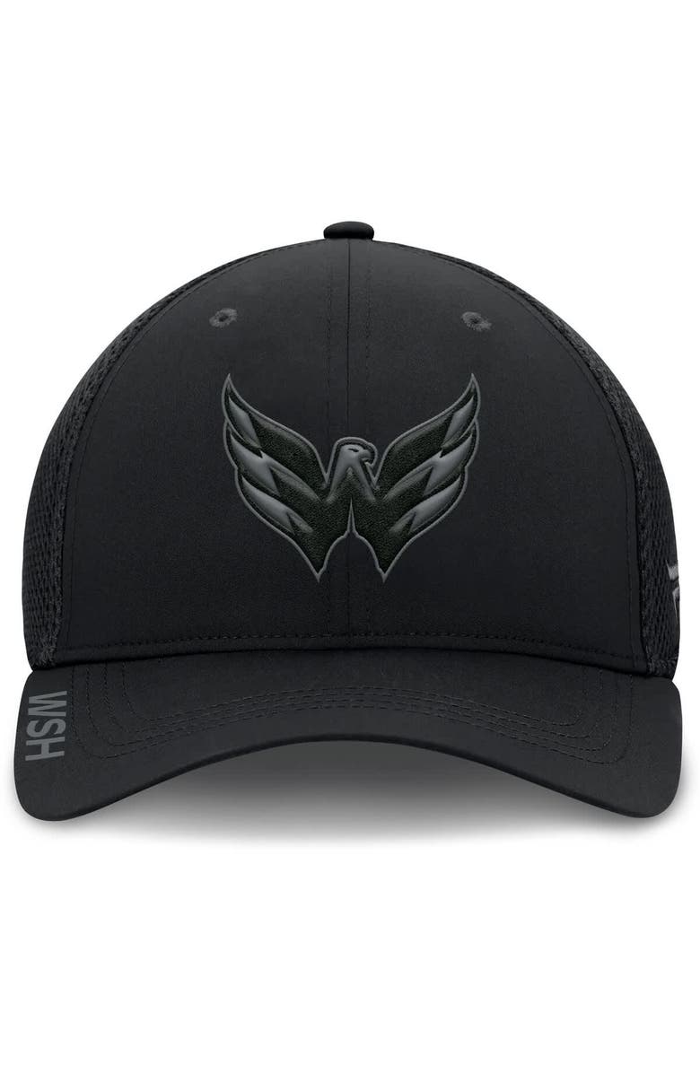 FANATICS Men's Fanatics Black Washington Capitals Authentic Pro Road Flex Hat, Alternate, color, 