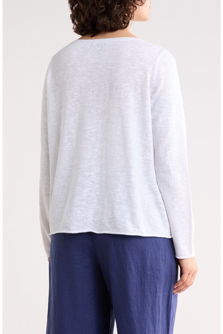 Boat Neck Organic Linen & Cotton Sweater, Alternate, color, WHITE