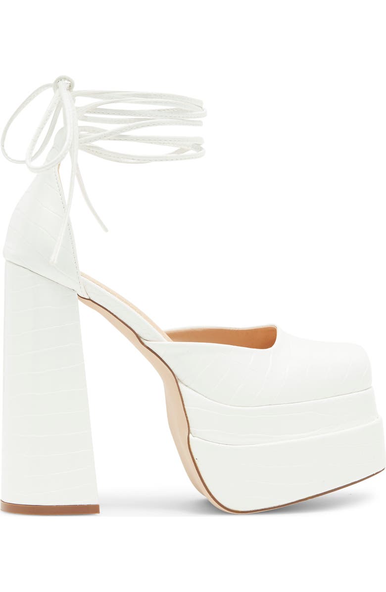 CHASE AND CHLOE Wolfe 2 Croc Embossed Platform Pump, Alternate, color, White Croc