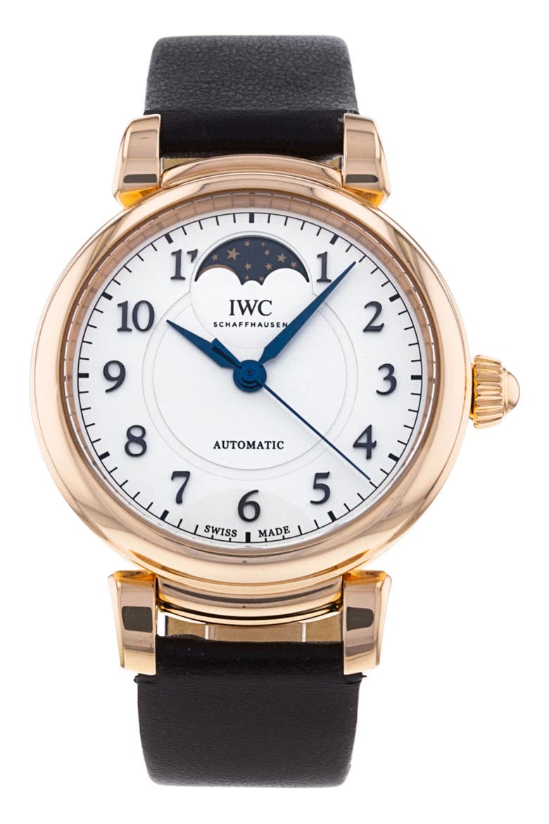 IWC Preowned 2019 Da Vinci Automatic Leather Strap Watch, 36mm, Main, color, SILVER
