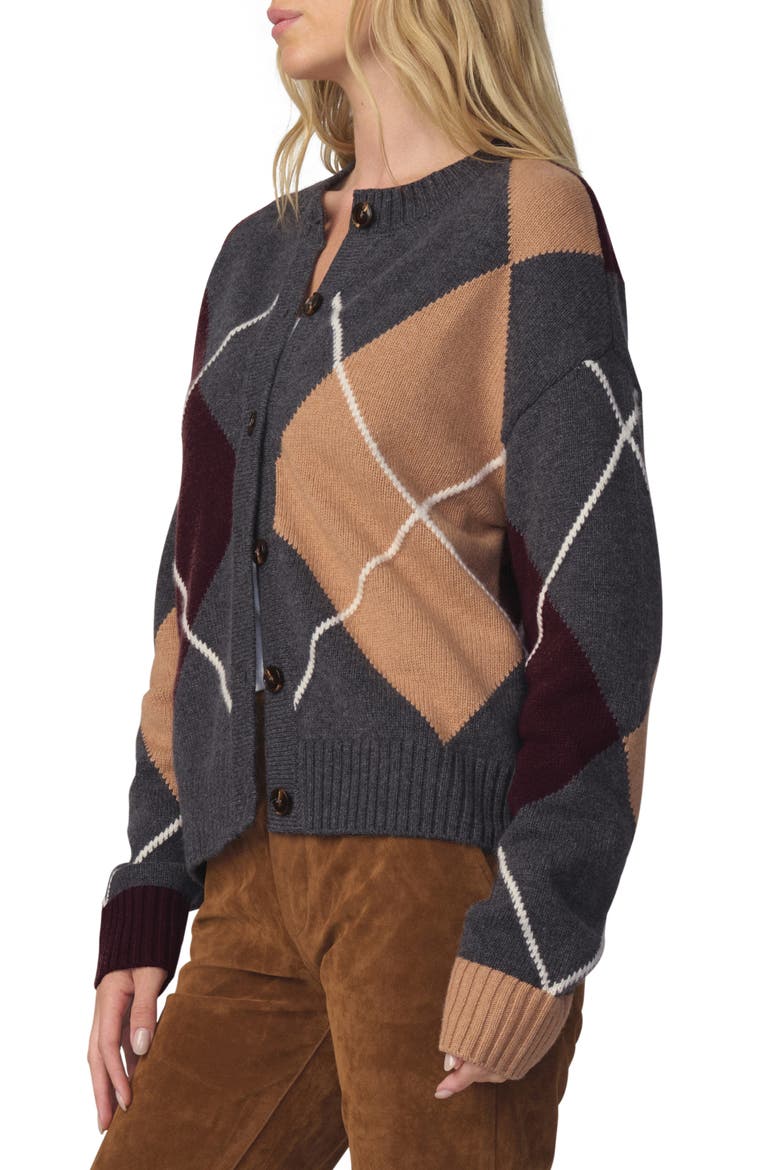 Relaxed Fit Argyle Cardigan, Alternate, color, CHARCOAL ARGYLE