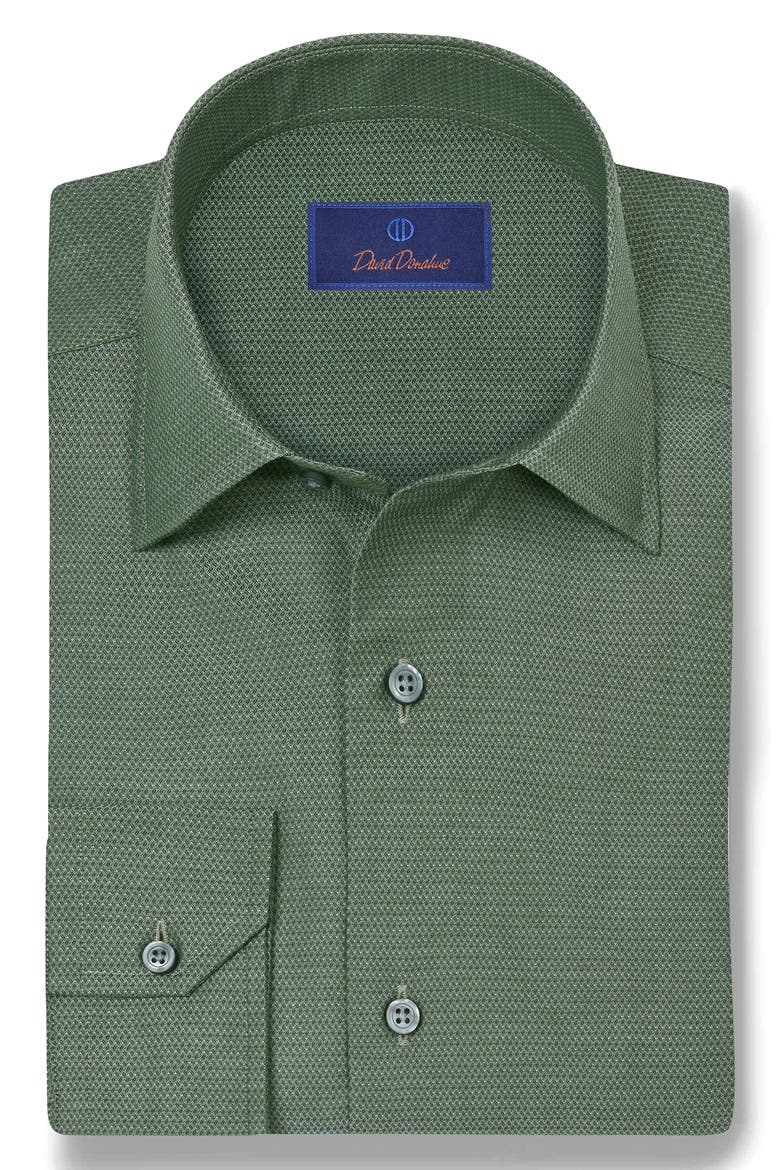 Micro Dobby Cotton Sport Shirt, Main, color, HUNTER