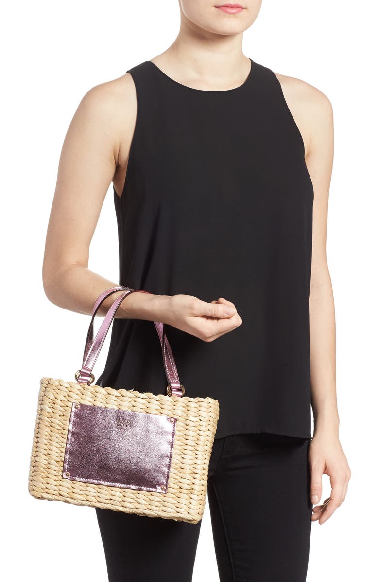 Frances Valentine Small Woven Straw Tote, Alternate, color,