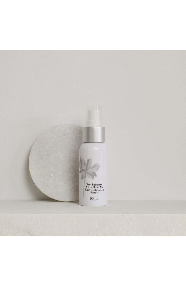 White Lotus Beauty Natural Hair Restoration Spray with Activated Ginseng & Saw Palmetto, Alternate, color, White