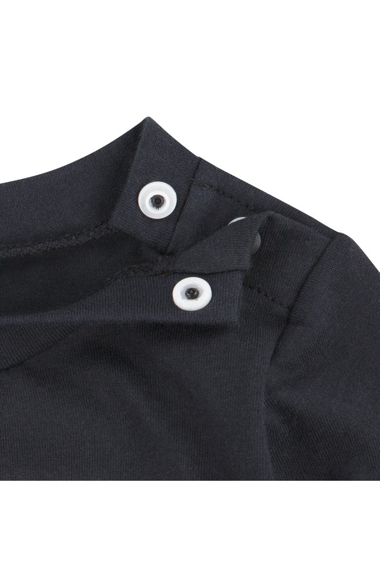 Nike Just Do It Long Sleeve Jersey Romper, Alternate, color, Black