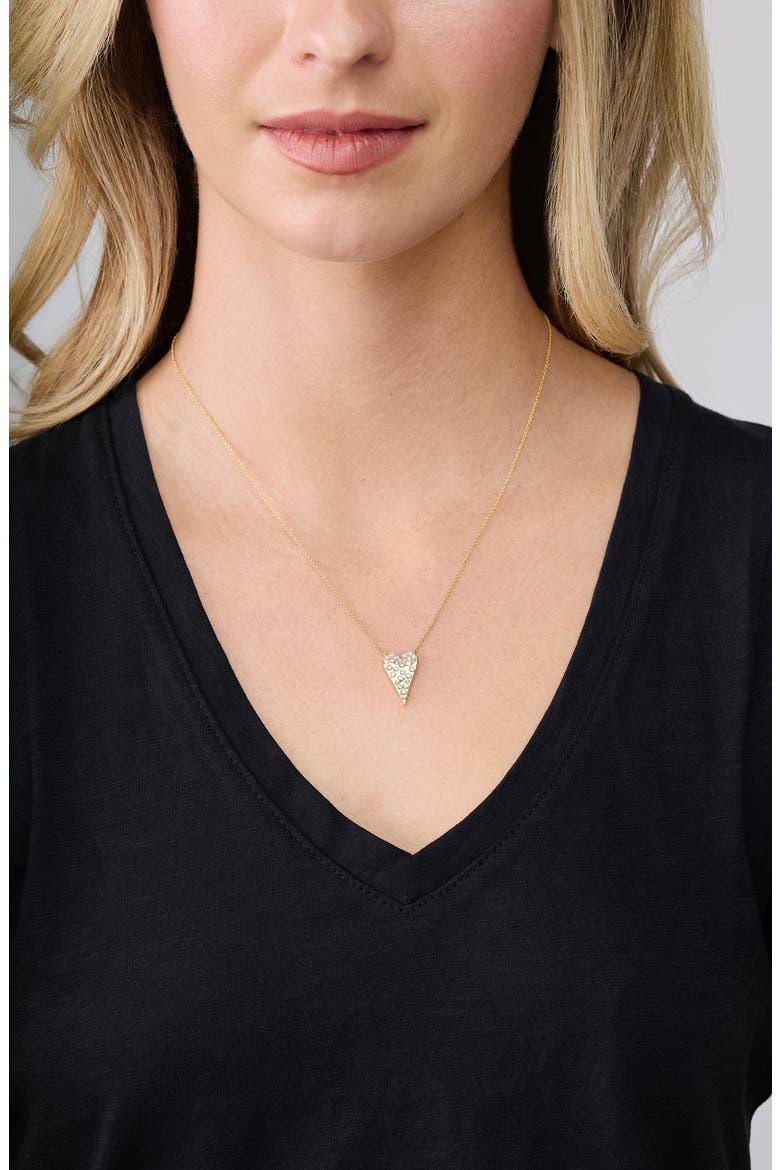 18K Gold Kiera Diamond Heart Pendant Necklace, Alternate, color, 18KY GOLD