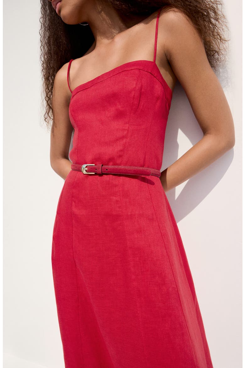 Leather Belt, Alternate, color, RED