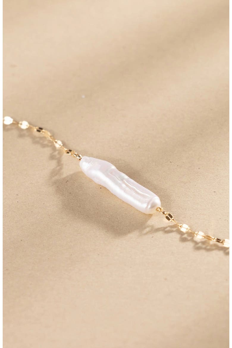 Baroque Pearl Bar Necklace, Alternate, color, Gold Vermeil