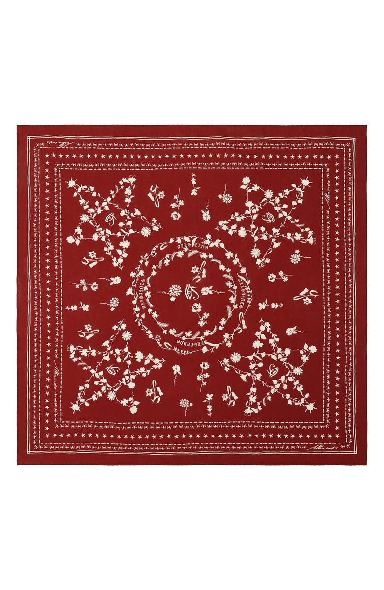 AllSaints Fleur De Lis Bandana, Alternate, color, Raspberry