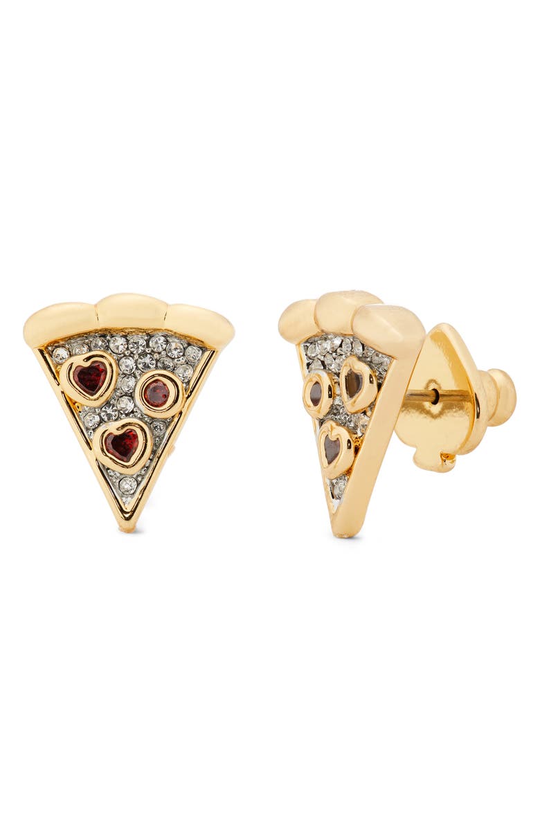 Kate Spade New York pizza my heart cubic zirconia stud earrings, Main, color, 
