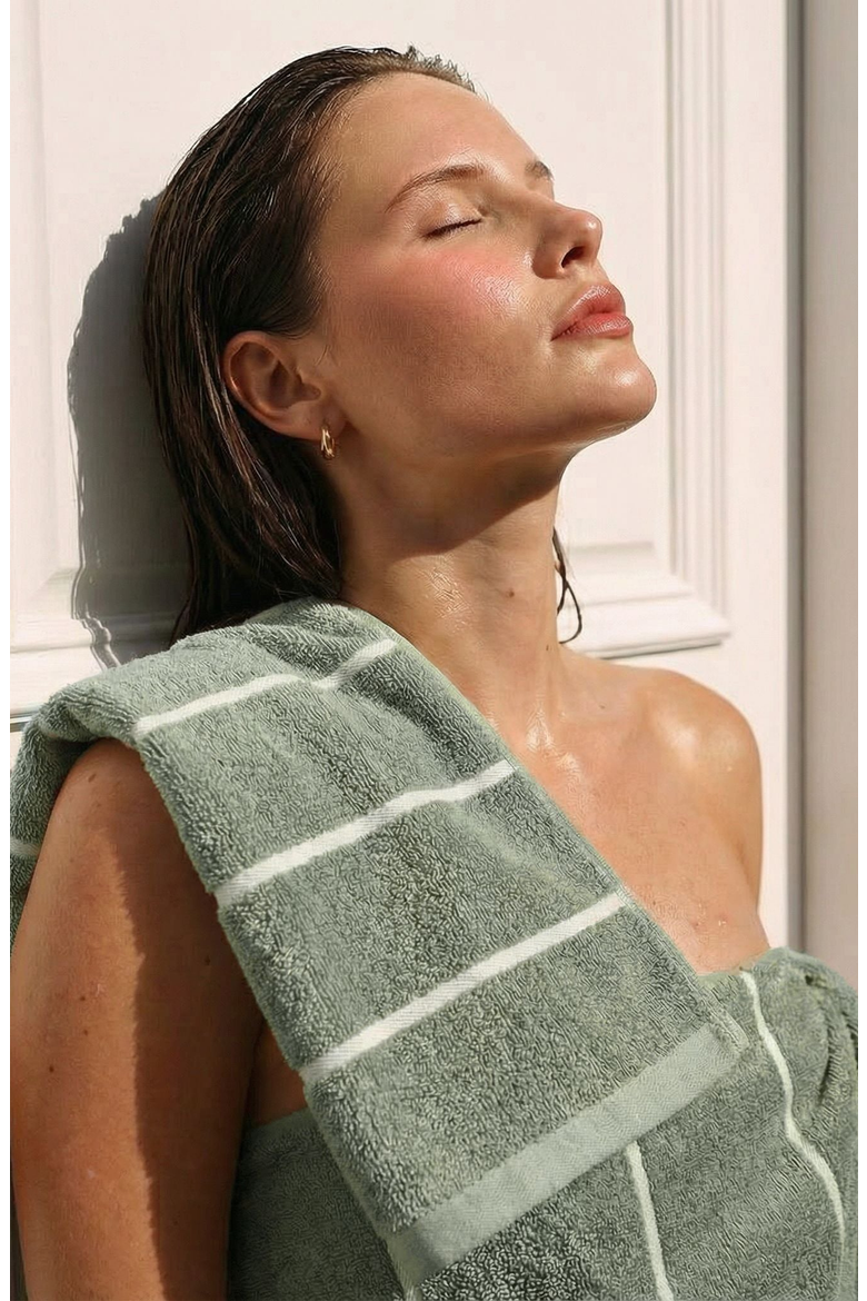 Deia 2-Piece Hand Towel Set, Alternate, color, Sage & Ecru