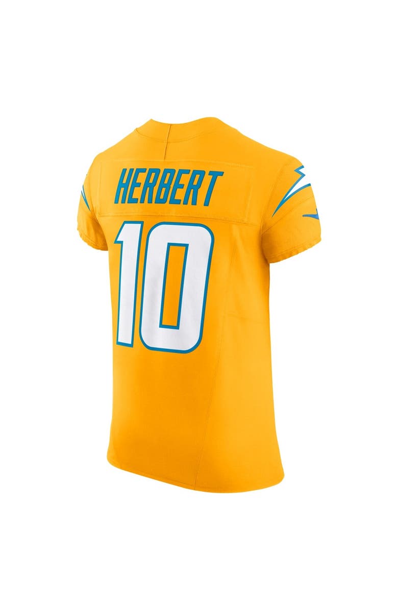 Nike Men's Nike Justin Herbert Gold Los Angeles Chargers Alternate Charger Power Vapor F.U.S.E. Elite Jersey, Alternate, color, Gold
