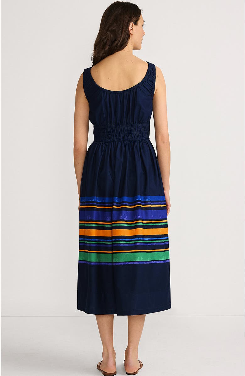 Lands
 End Sleeveless Poplin Smocked Midi Dress, Alternate, color, 